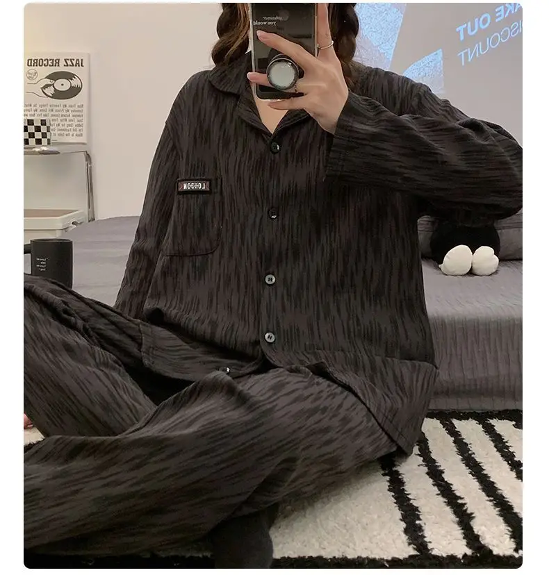 Women Long Sleeve Trousers Pajamas Dormir Lounge Sleepwear Cartoon Pajama Mujer Bedroom Home Clothes Female Pyjamas
