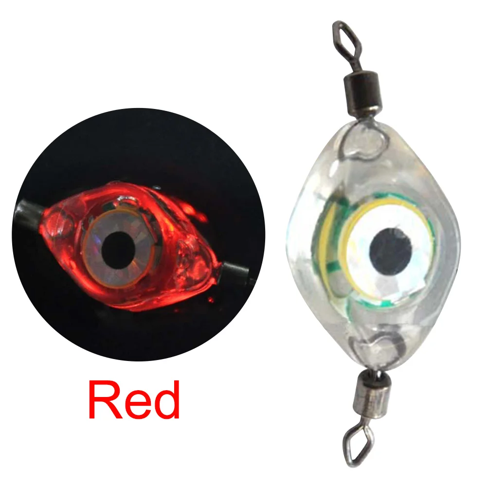 Señuelo de pesca LED con luz intermitente, gota profunda, forma de ojo subacuático, cebo de pesca de calamar, luminoso, para atraer peces, 1/5/10 Uds.