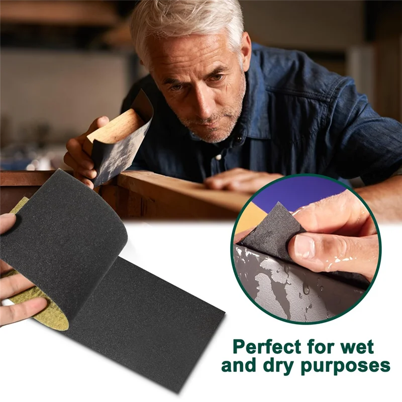 ABVS 24PCS Sandpaper Assortment Wet Dry 12 Grits Sanding Paper Sheets,Silicon Carbide 120 To 3000 Grit Sandpapers