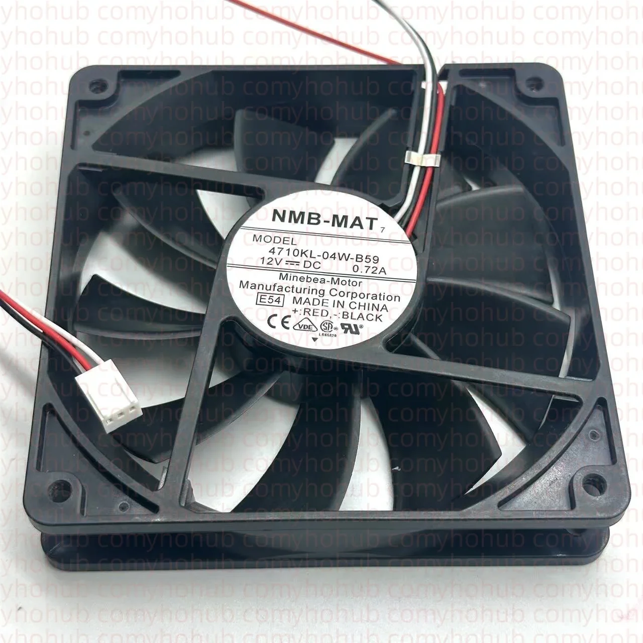 

NMB-MAT 4710KL-04W-B59 E54 DC 12V 0.72A 120x120x25mm Server Cooling Fan