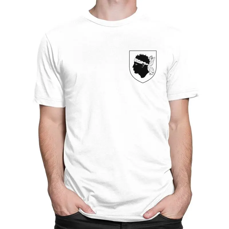 معطف مخصص من الأسلحة من كورسيكا بلايز للرجال قصيرة الأكمام الترفيه تي شيرت الفرنسية الكورسيكي فخر تي شيرت القطن الخالص المحملة هدية