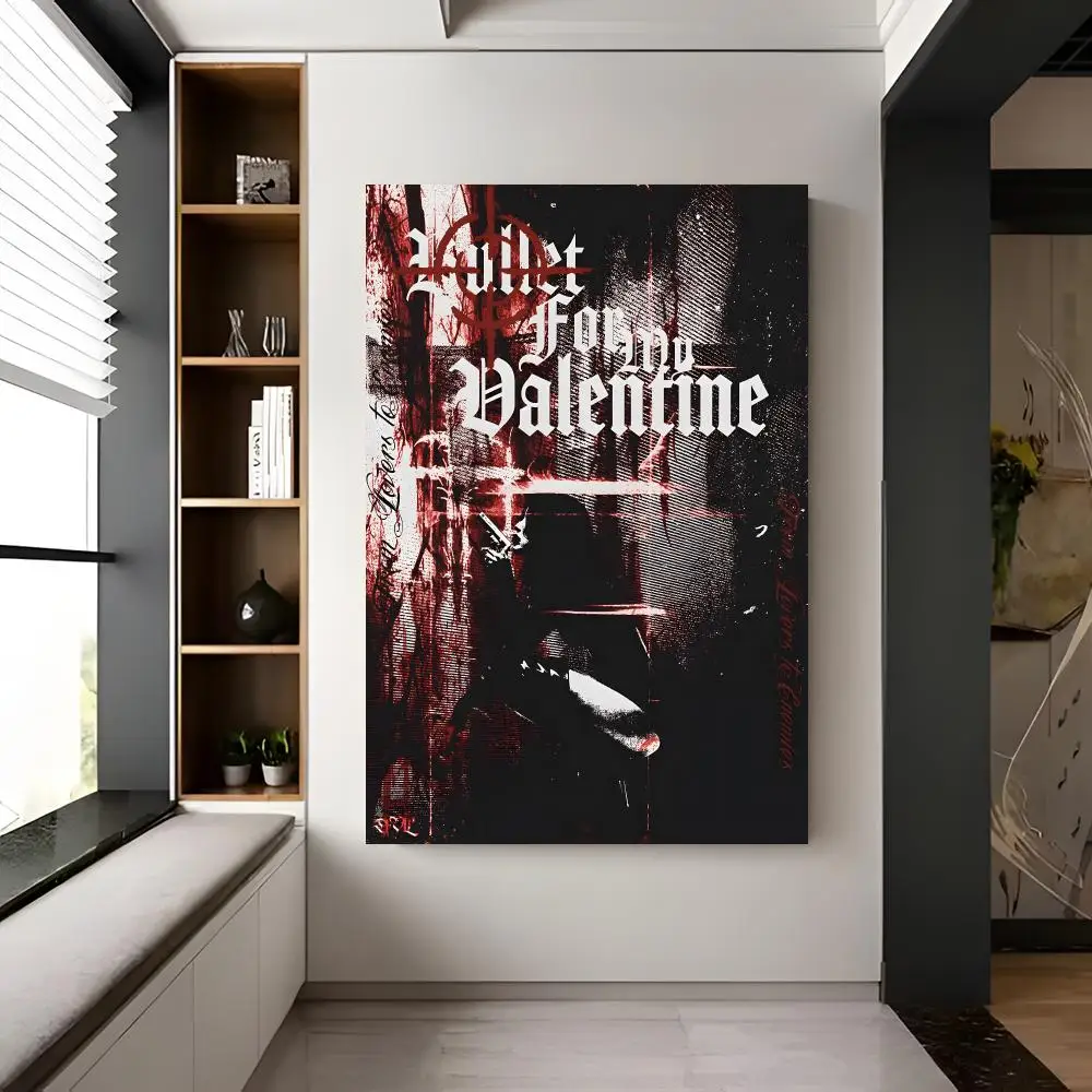 band metal Bullet For My Valentine Poster Trendy Aesthetic Self-Adhesive Wall Poster Room Decor for Bedroom & Dorm