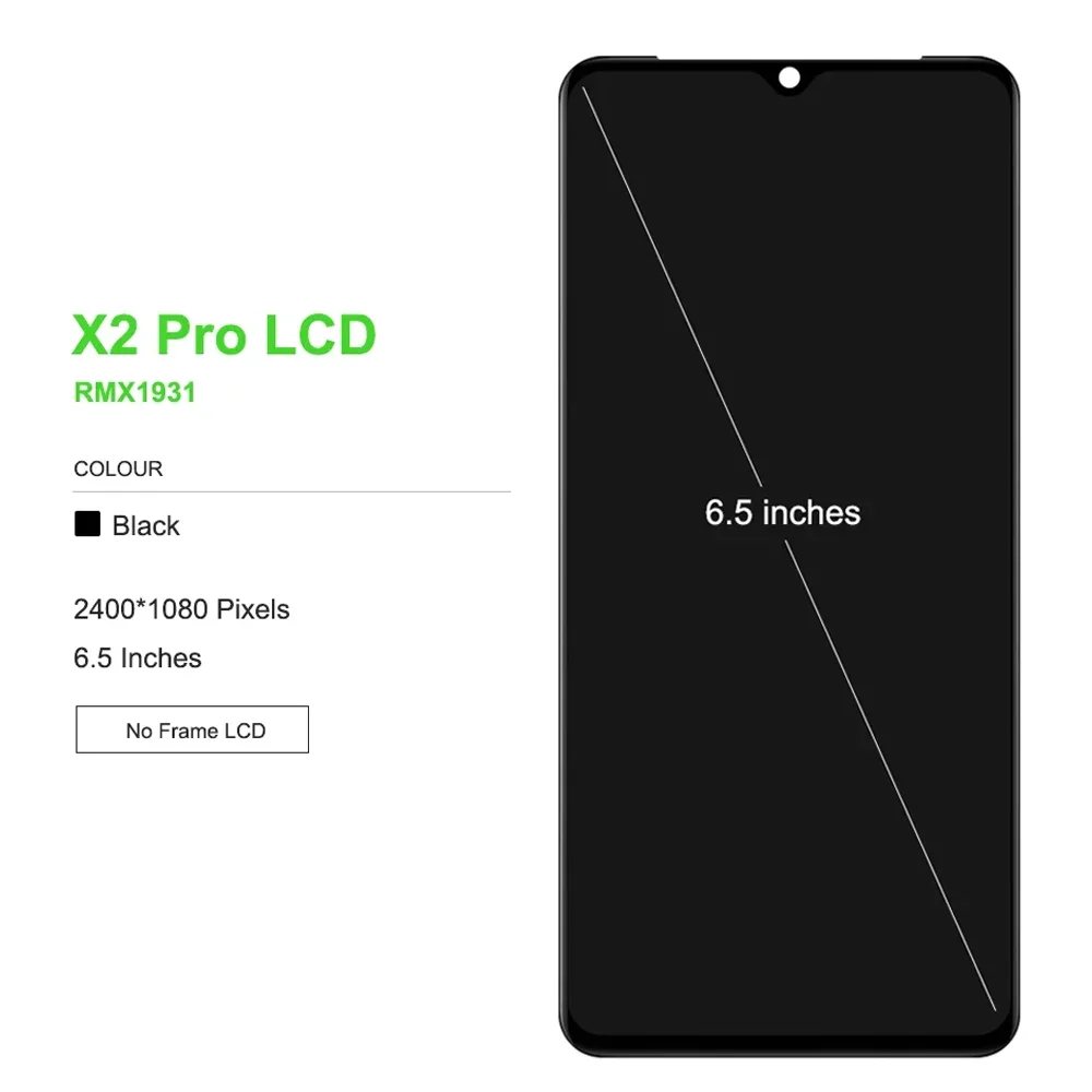 Tested AAA+ For Realme X2 Pro RMX1931 LCD Display Touch Digitizer Screen Assembly Replacement Parts 6.5\