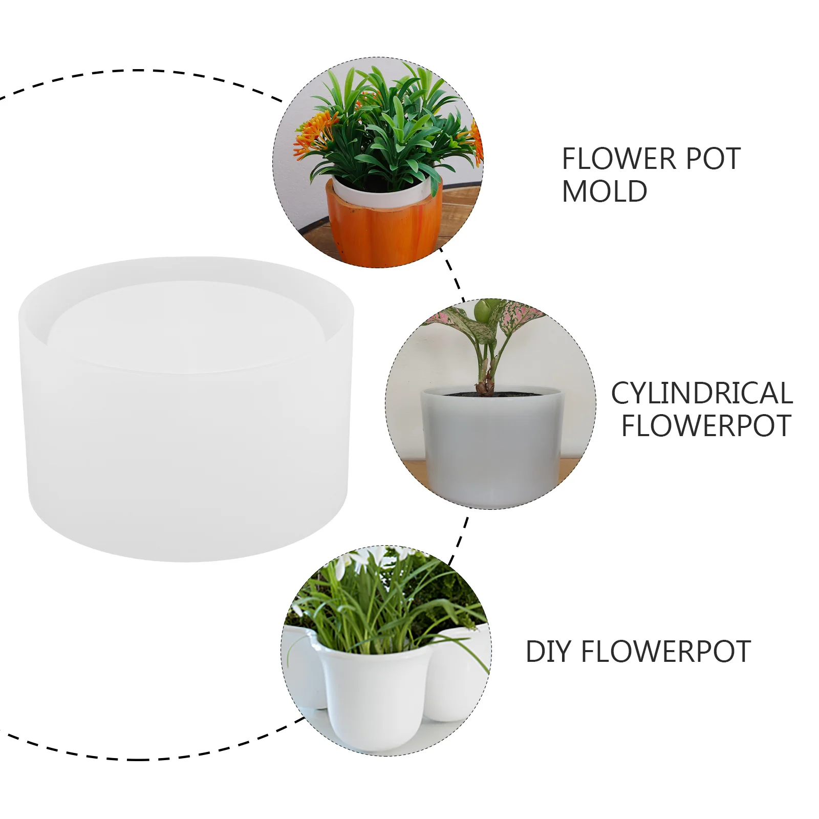 قالب زارع السيليكون زهور تخزين جرة غطاء DIY الحرفية سهلة Demold سطح أملس المحمولة تصميم تخزين جرة قوالب