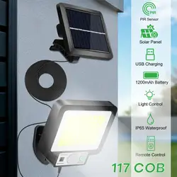 Farolas solares de 280000lm, 3 modos, 1200 Mah, impermeable, superbrillante, iluminación exterior, lámpara de pared para el hogar, decoración de jardín y patio trasero