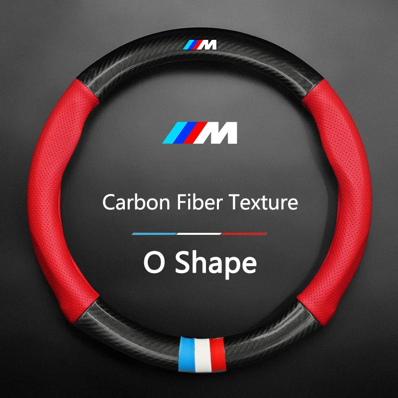 

Carbon Fiber leather Car Steering Wheel PVC Anti Slip Cover For BMW M E46 E36 E34 F10 E90 F30 E60 F30 E53 E30 E92 E87 Accessory