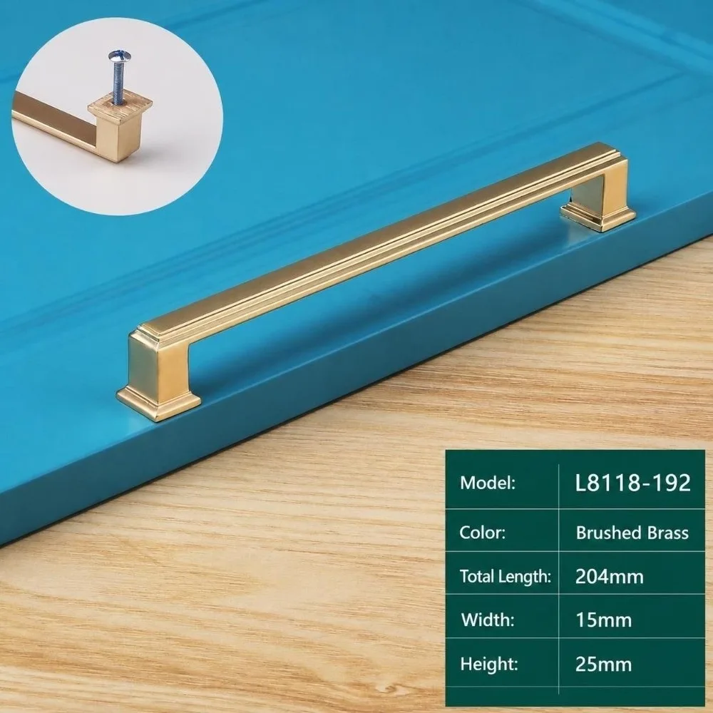 Minimalist Zinc Alloy Cabinet Handles Square Thick Solid Drawer Pulls Solid Construction Door Knobs Furniture Hardware