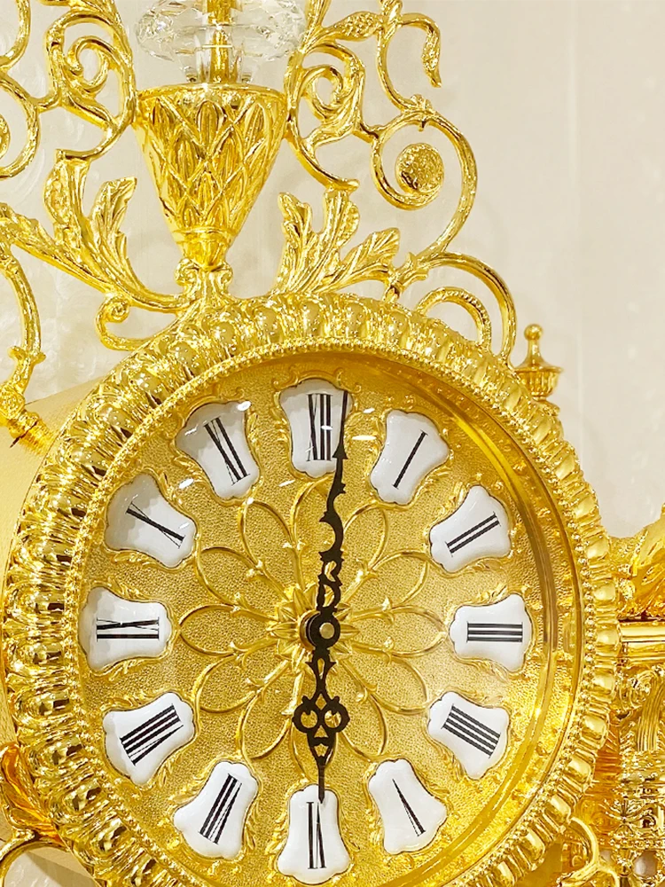Antique Marble Yellow Luxury Grandfather Clock Design Floor Clock