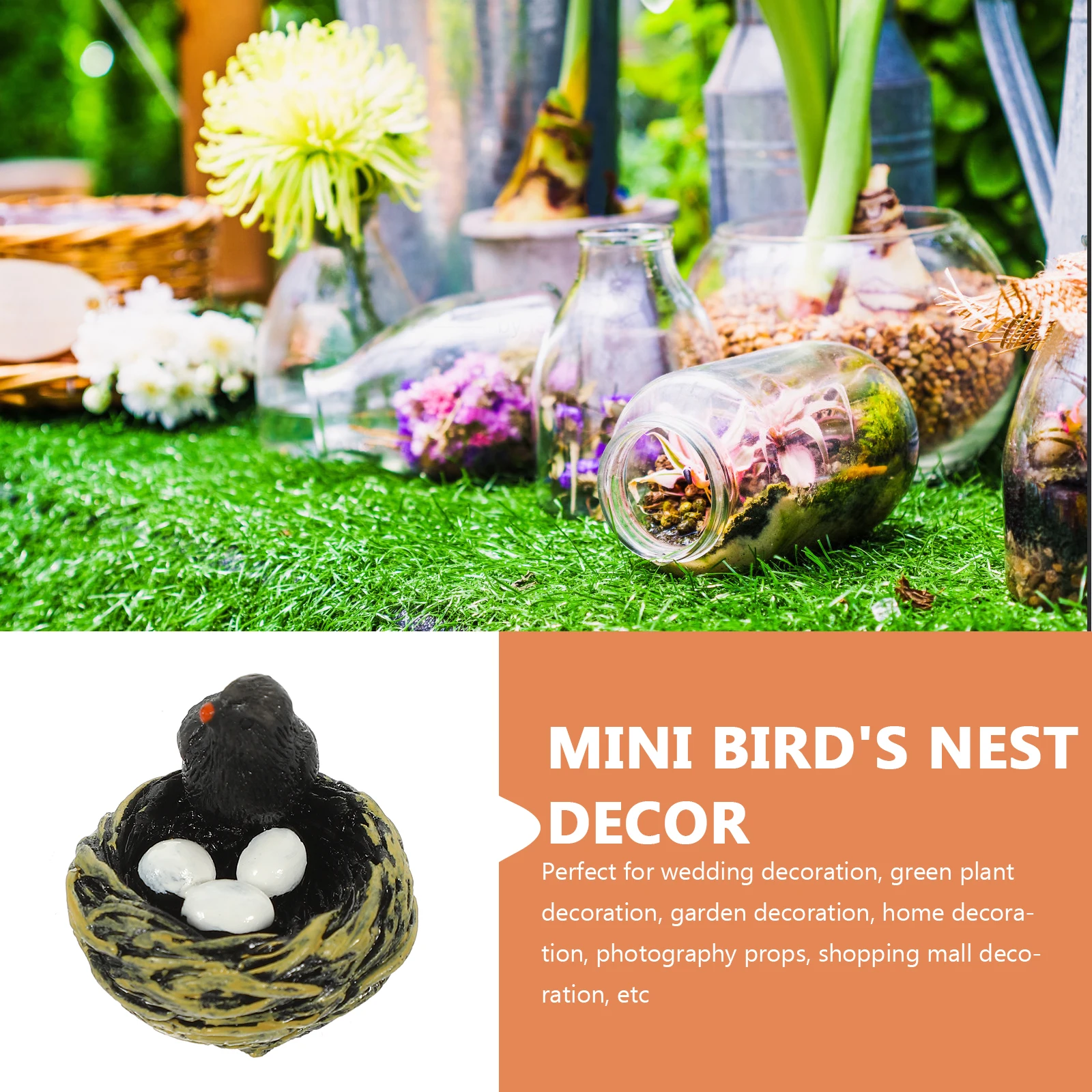 

Bird's Nest Crafts Mini Artificial Birds Miniature Figurines Decoration Decorate Simulation Simulated Ornament Resin Gardening