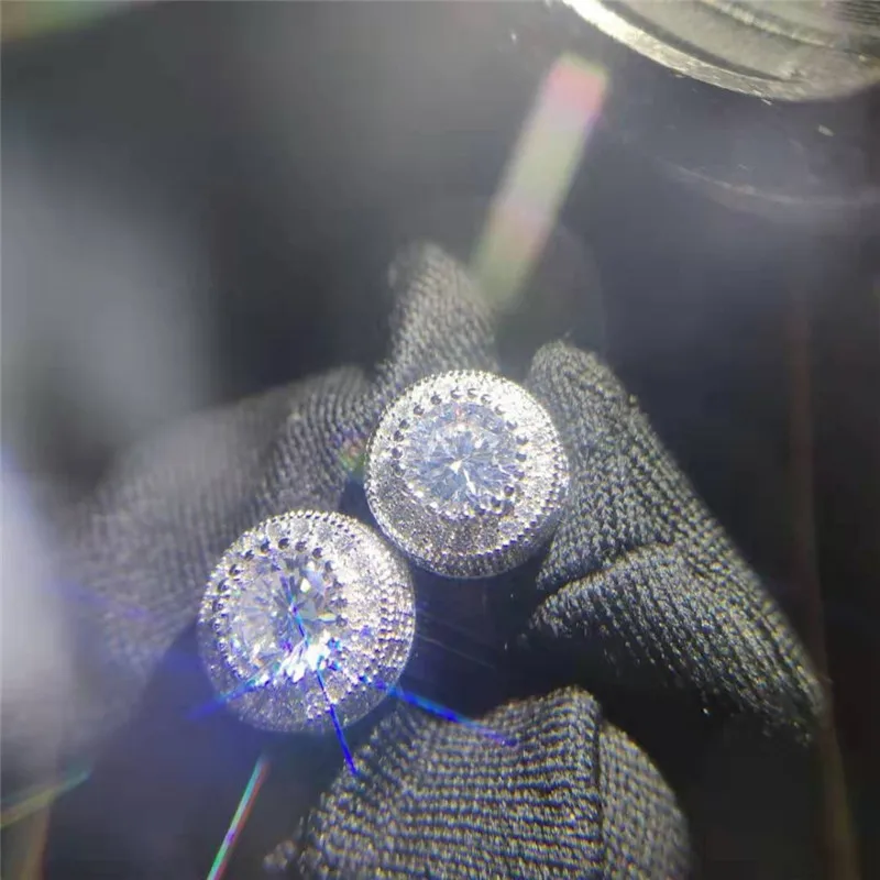 Luxus weibliche weiße Stein Ohr stecker Gold Silber Farbe Zirkon Stein Schmuck für Frauen Charme Kristall Hochzeit Ohrring