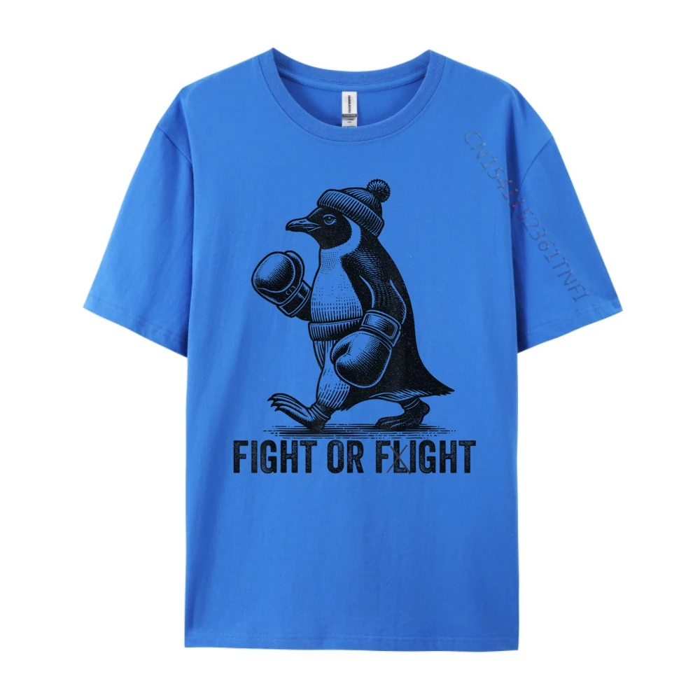 Fight Or Flight Meme Box Funny Penguin Fall Clothes Aesthetic Brand Clothing Shirts Graphic Tee New In Tops And T-Shirts