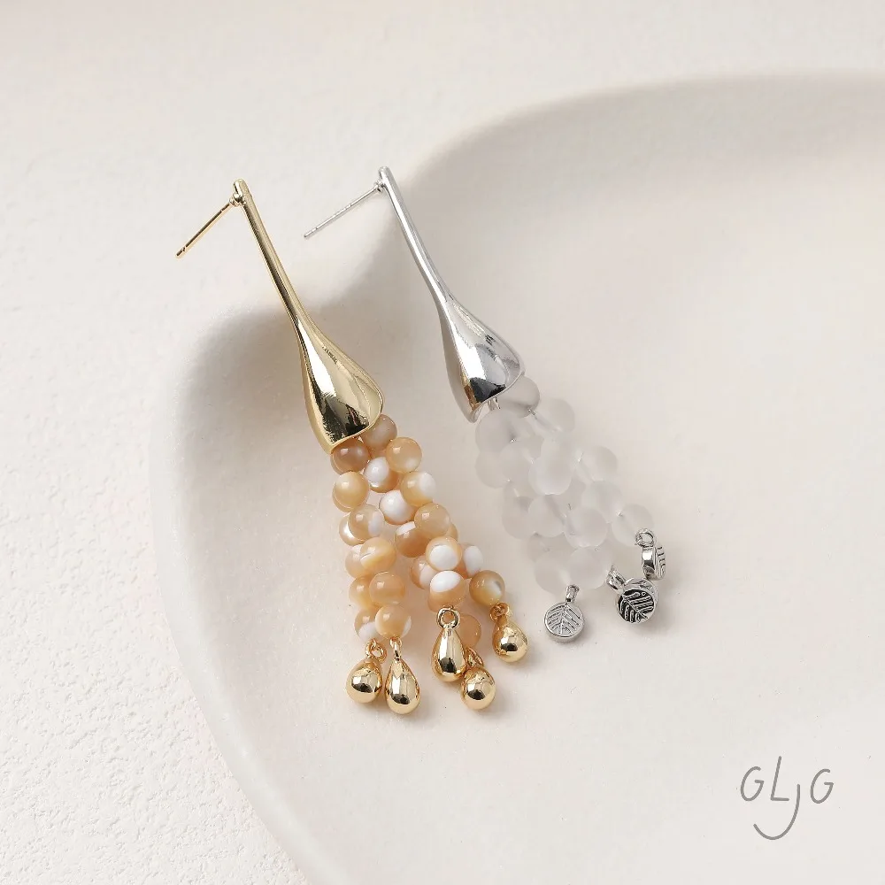 2PCS Dainty Horn Flower Ear Studs Earrings for Jewelry Findings Making DIY Hand Made Brass 14k Gold Plated 35*10mm Accessories view 4