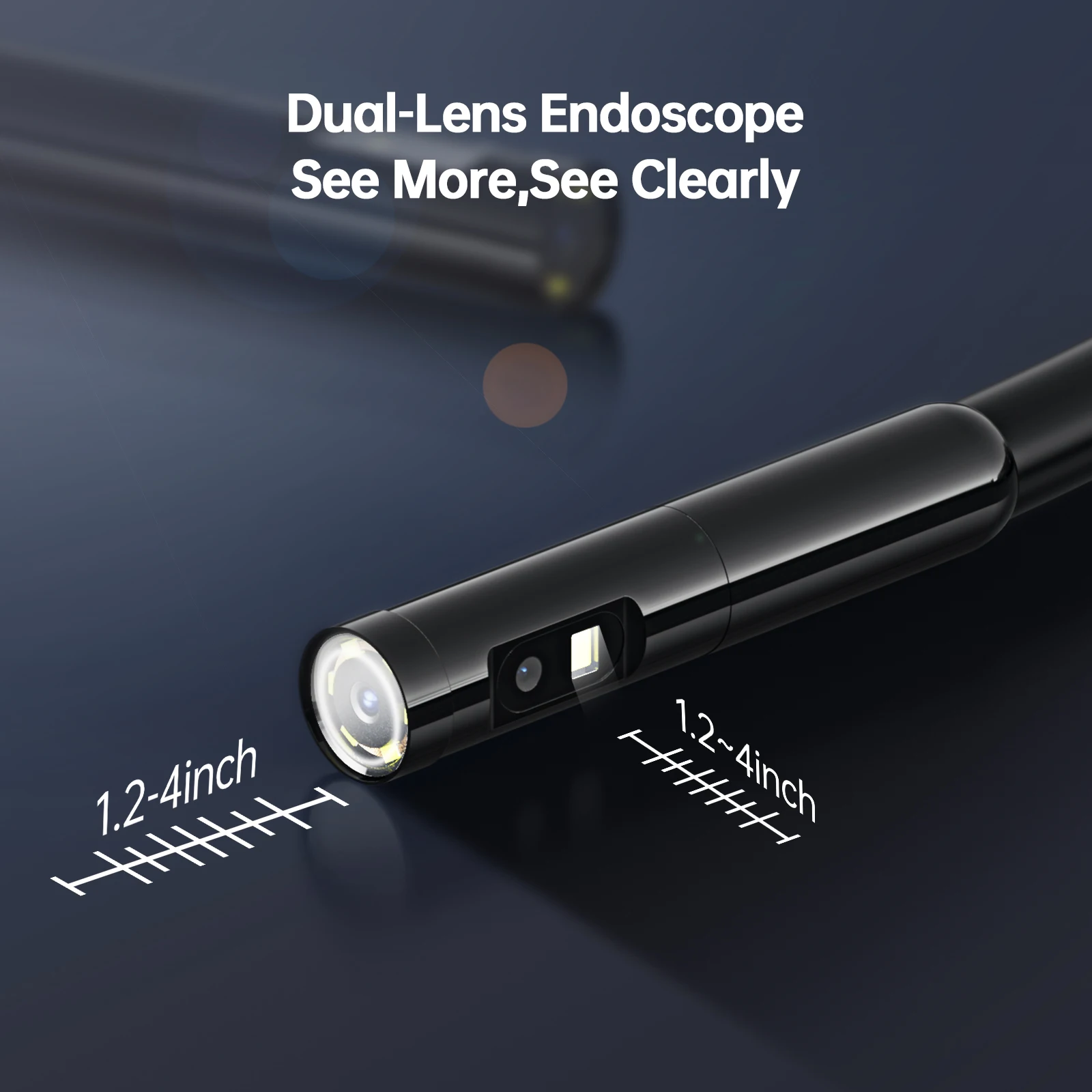 Teslong Inspection Camera Endoscope with 4.5\'\' Screen, 1080P HD Dual Lens Snake Borescope Camera for Sewer Duct Drain Pipe