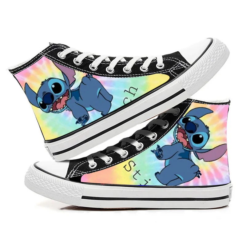 Lilo And Stitch Kids Canvas Sneakers Boys Fashion Anti-slip Breathable Sports Shoes Girls Student Casual Board Shoes Children\'s