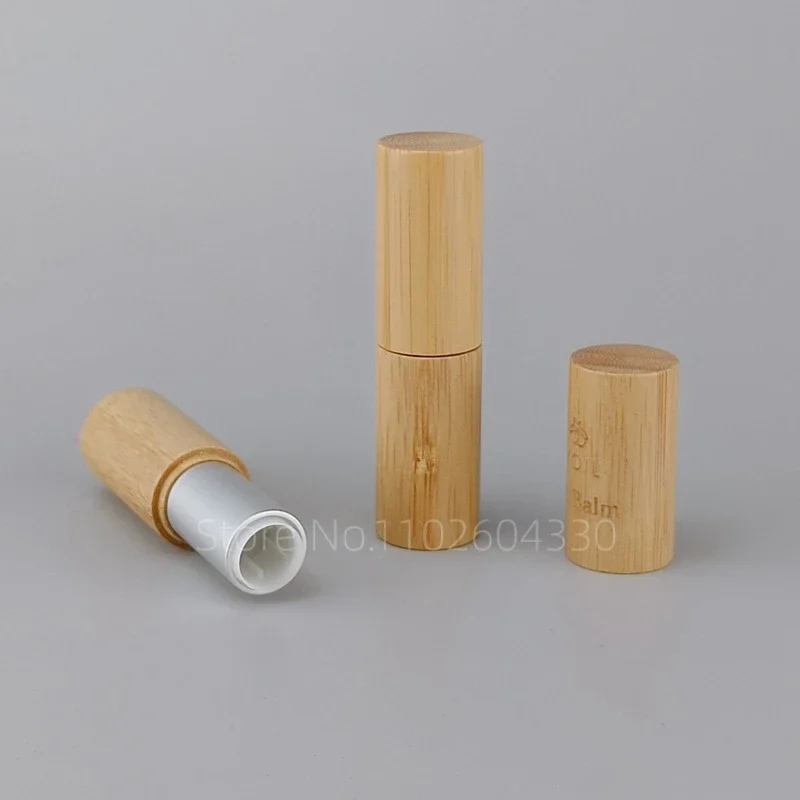 50pcs 5g Bamboo Wood Lipstick Tube Empty Package High-grade Wax Color Makeup Cosmetics Packaging Spot for Home or Outdoor Use