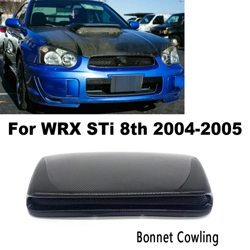 Car Carbon Fiber Hood Scoop Bonnet Air Vent Cover Engine Outlet Duct Flow Cowling For Subaru Impreza WRX Sti 8Th 2004-05