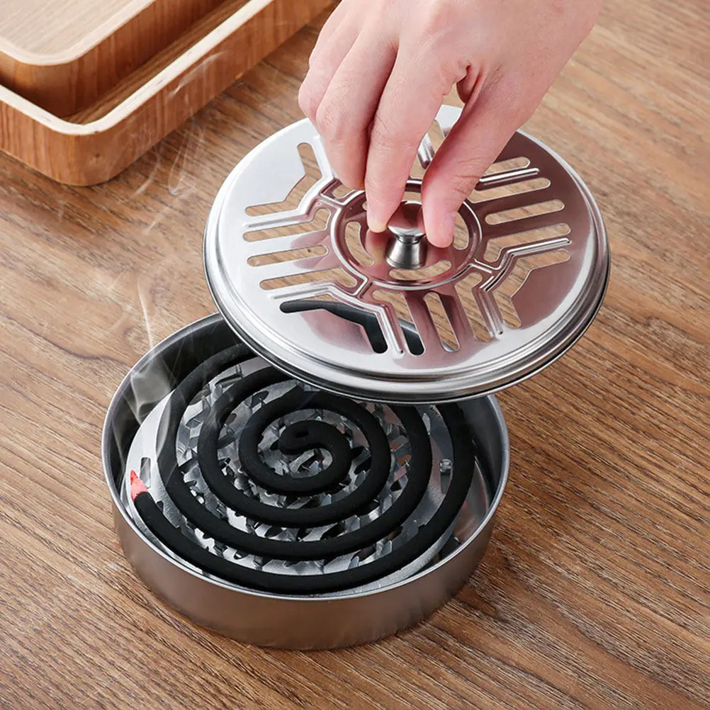 

3pcs Stainless Steel Box Fireproof Incense Burner Container Lid for Home Bedroom Patio Tea House Anti Scald