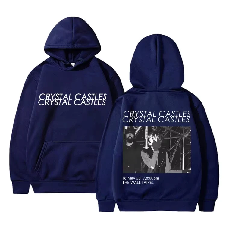 

Толстовка с двусторонним принтом Canada Band Crystal Castles для мужчин и женщин, толстовка в готическом стиле в стиле панк, мужской пуловер большого размера в стиле рок, уличная одежда