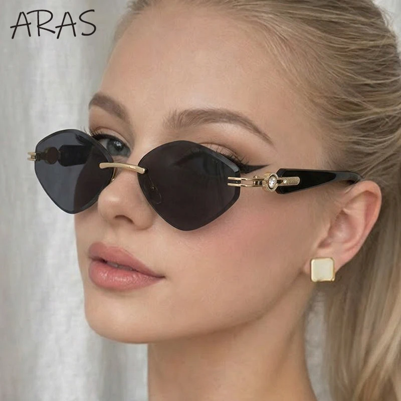 

Small Frame Rimless Hexagon Sunglasses Women 2026 Luxury Brand Outdoor Change Color Sun Glasses For Ladies Sexy Polygon Eyewear
