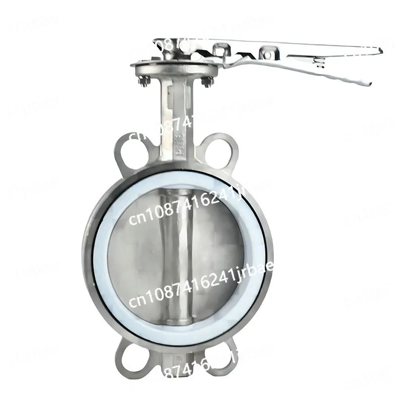 D71F-16P acid and alkali resistant 304 stainless steel manual handle clip-on PTFE butterfly valve DN65 80 100 150