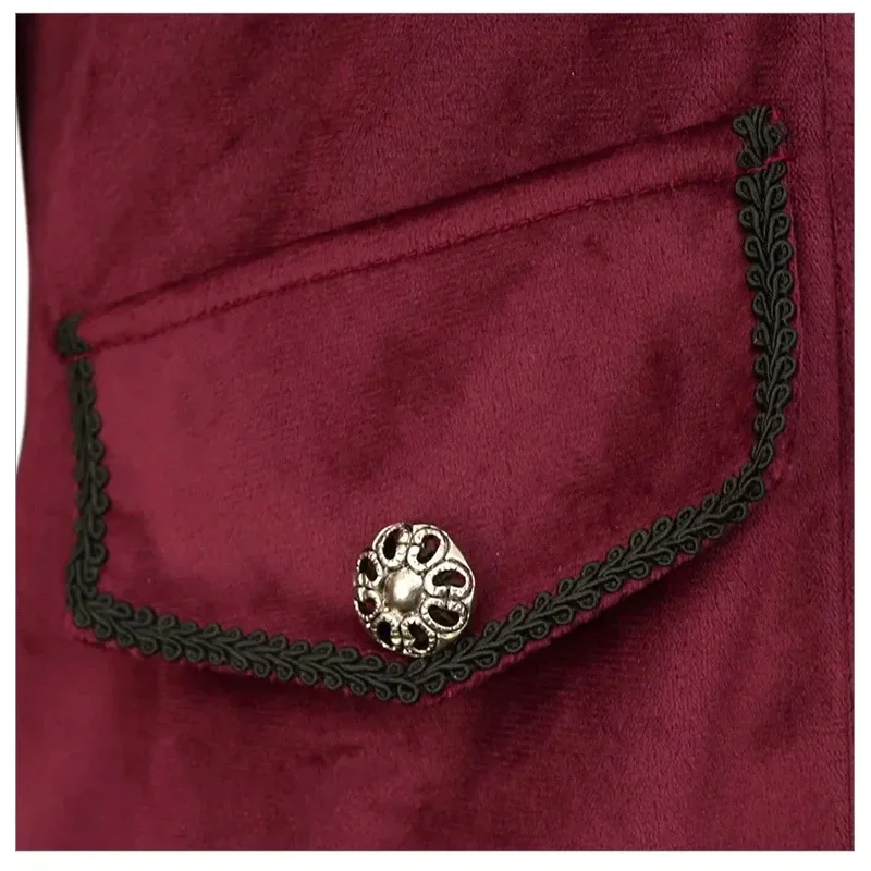 Sky05 Vintage Halloween Medieval Steampunk chaqueta de frac para hombre terciopelo renacentista victoriano levita uniforme Cosplay Cos99Ji *