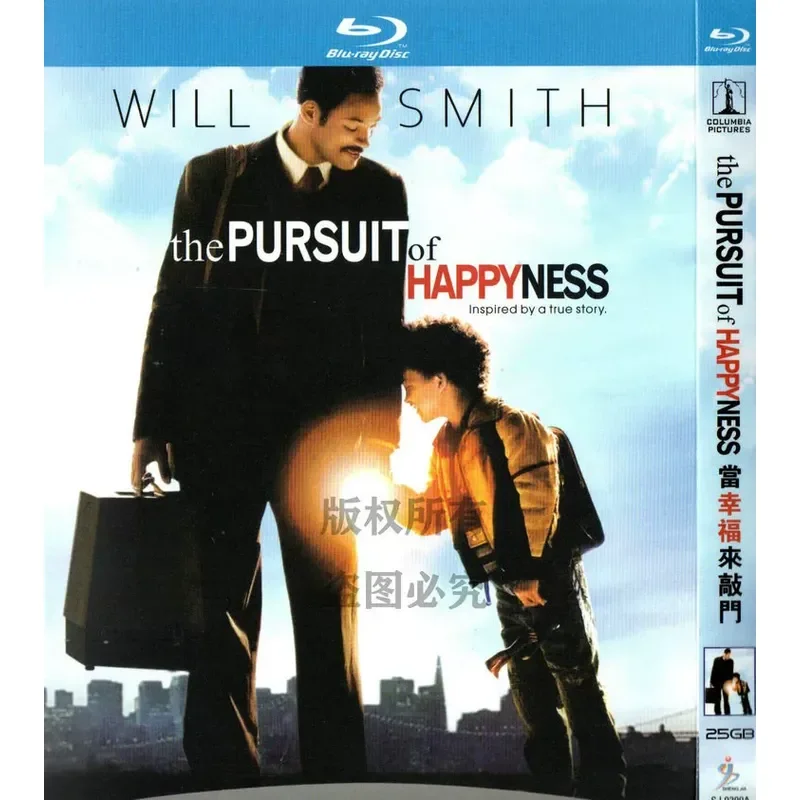 

Blu-ray American Biopic Film When Happiness Knocks Starring Will Smith High Definition 1BD Disc Non-DVD Disc
