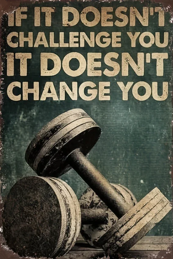 Gym retro metal sign fitness dumbbell wall decoration suitable for gyms and clubs