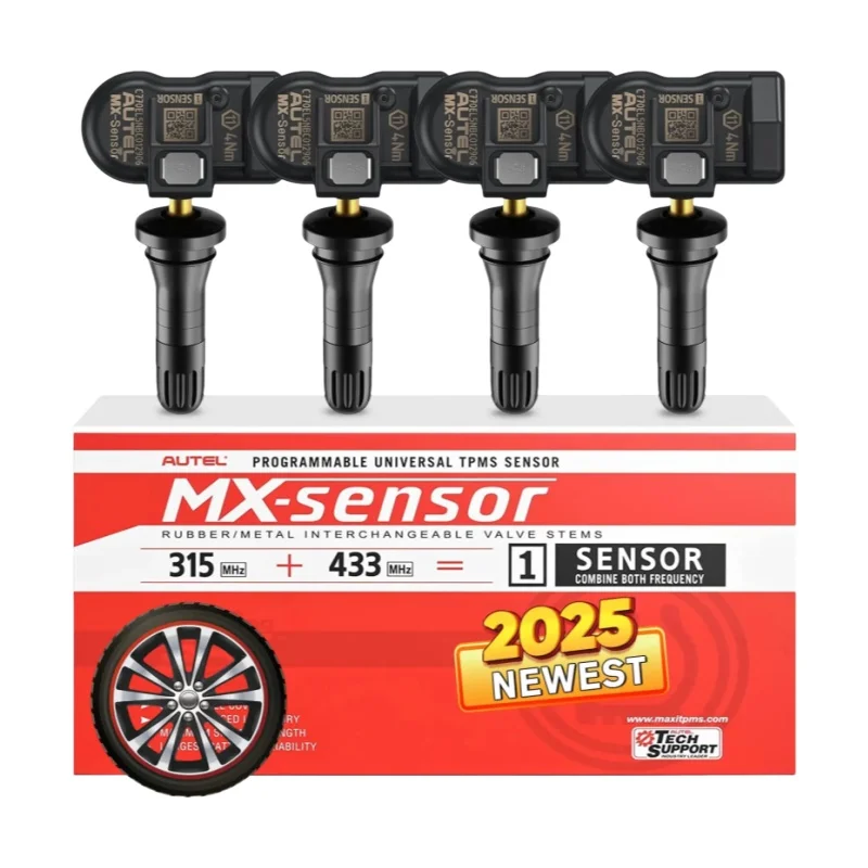 Autel 센서 TPMS 2in1 315MHz 433MHz MX 센서 타이어 압력 모니터 시스템 센서 OE 레벨 프로그래밍 가능 복제 가능 TPMS 센서