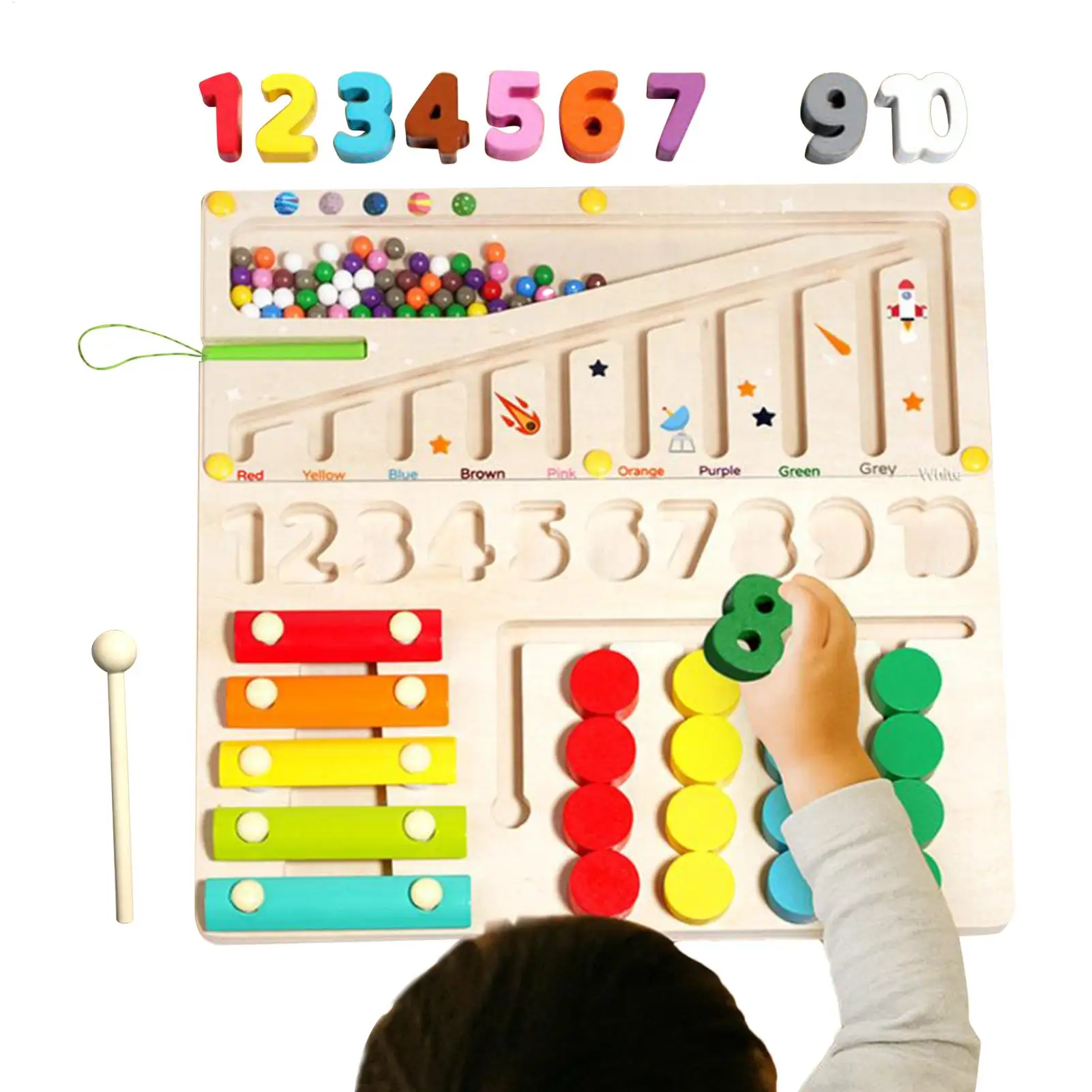 Wooden Sorting Toy Wooden Sensory Shape Color Recognition Board Game Interactive Preschool Educational Learning Toy For Children