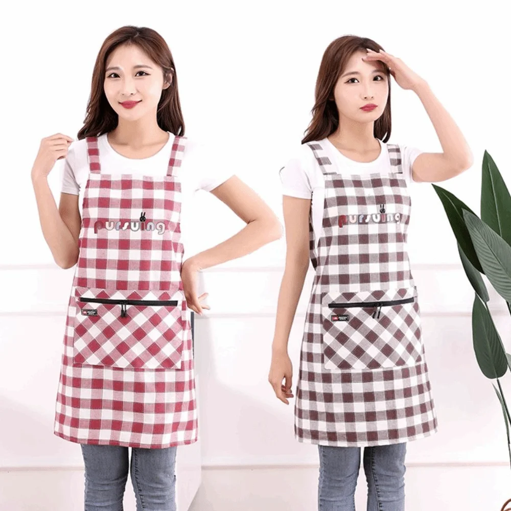 Multipurpose Stain-Resistant Kitchen Apron Breathable Cotton Cooking Apron Sleeveless Wipeable Hands Coffee Uniform Home Kitchen