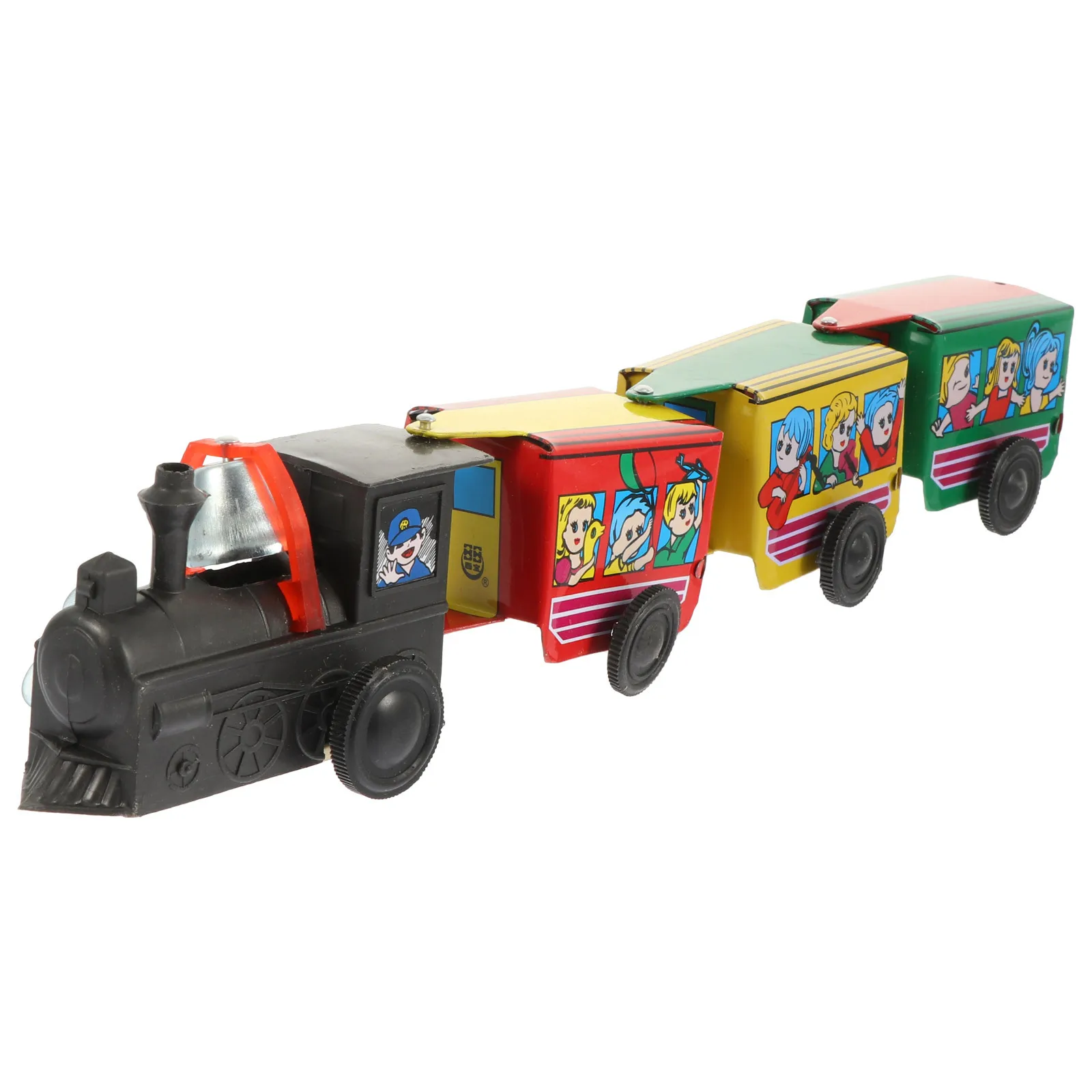 ゼンマイ式鉄製列車 ミニゼンマイ式デザイン インタラクティブな子供向け早期学習 ホーム装飾オーナメント ヴィンテージデスクトップ