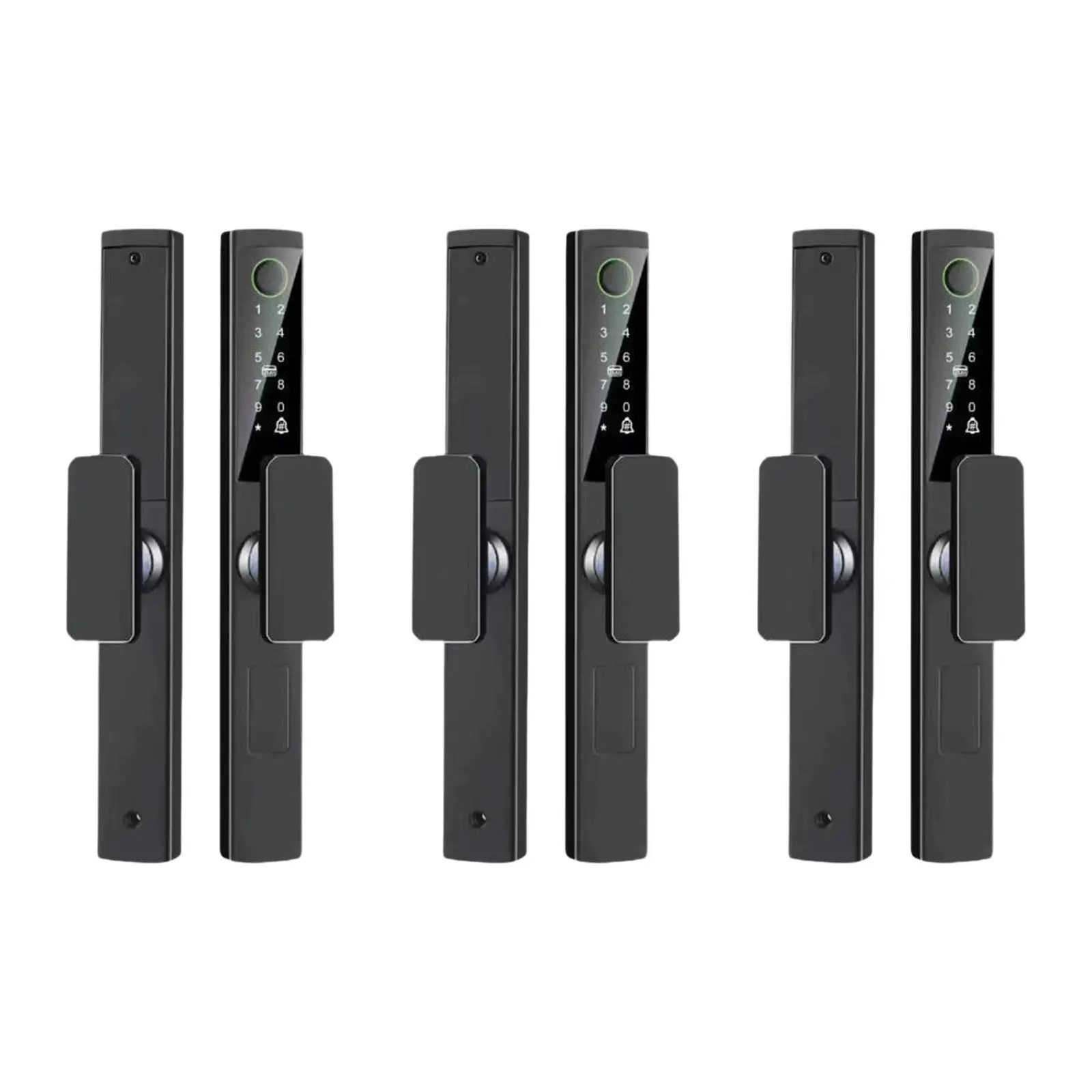 Smart Door Lock Sliding Door Smart Lock Professional Black with Handle Utility