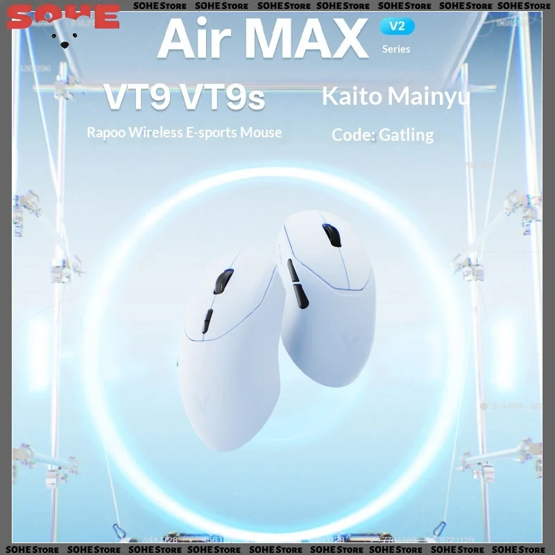 Rapoo Vt9s Vt9 Air Max Wireless Dual-Mode Dual 8k Lightweight Paw39552.4ghz Gaming Office Mouse E-Sports Pc Accessories Valorant