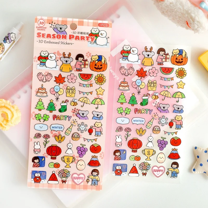 24pcs/lot Kawaii Cat Koala Girl Stickers Cute Decorative Stationery DIY Sticker Scrapbooking Wholesale Stick Label