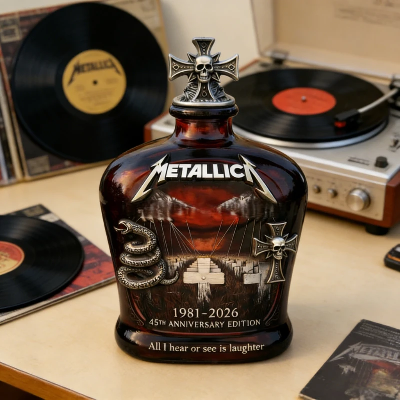 Jie  God of Metal 45th Anniversary Whiskey Bottle Collectible Alcohol Decanter Independent Station Theme Cross-border Ornament