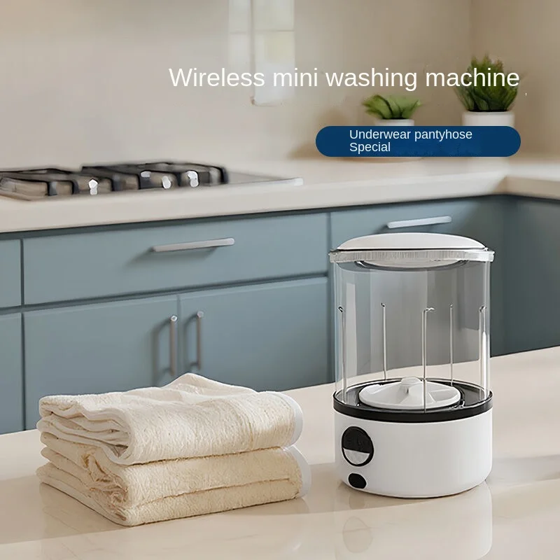 New USB Charging Washing Machine Portable Underwear Cleaner 2L Fully Automatic Socks Washing Machine Dehydratable Laundry Bucket