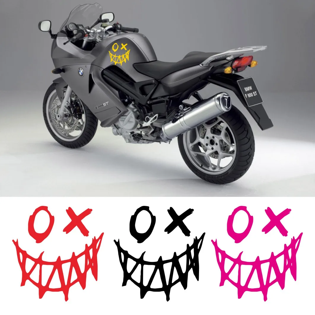 Vinil Decalque para Motocicleta, Rosto Sorriso, Adesivo do corpo do carro, Moda impermeável, Acessórios Engraçados de Styling