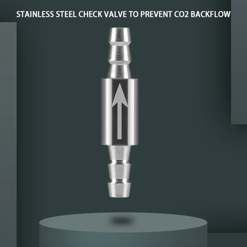 1 válvula de retención de acero inoxidable para equipos de CO2, difusor de dióxido de carbono para evitar el reflujo de gas, ajuste de válvula de