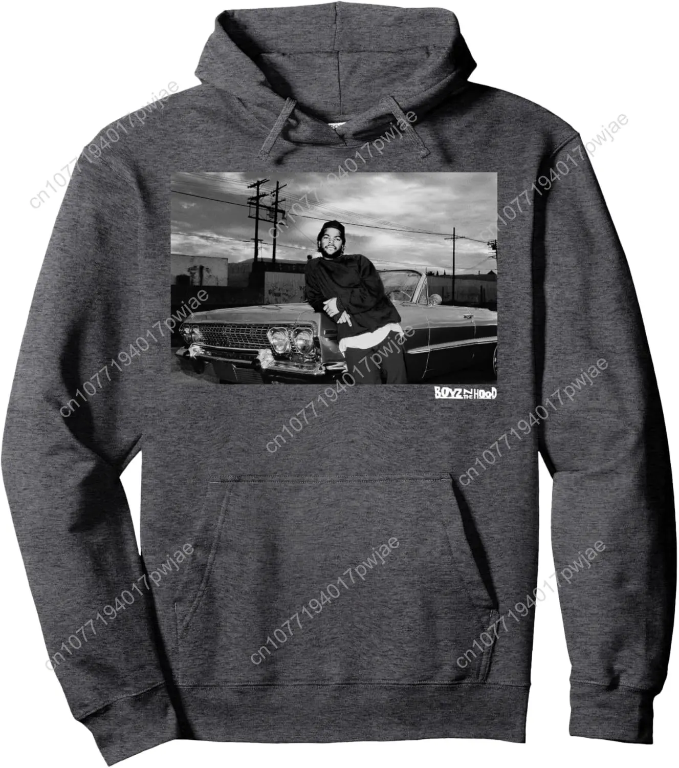 ボーイズ・アンド・ザ・フッド ドウボーイ・リーニング・オン・インパラ・ポートレート プルオーバー・フーディー