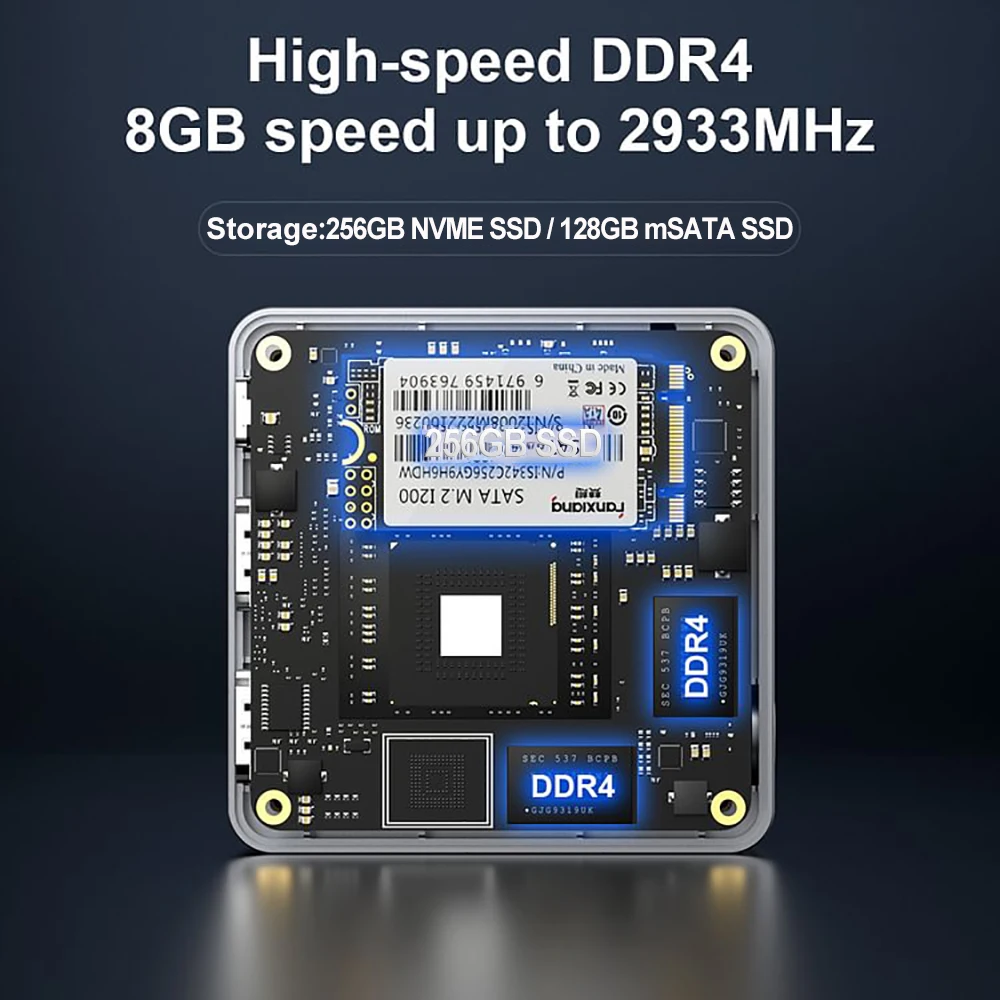 BY50 كمبيوتر صغير Intel Celeron N5105 Windows 11 DDR4 8GB 256GB SSD كمبيوتر الجيب المحمول WIFI5 1000M LAN BT4.2 VGA 4K كمبيوتر الألعاب