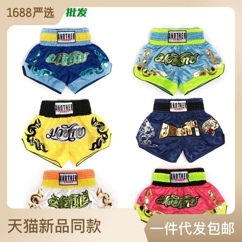 Summer Children's Boxing Gym Training Embroidery Muay Thai Shorts Tear Resistant Fighting Pants Mixed Martial Arts Trunks