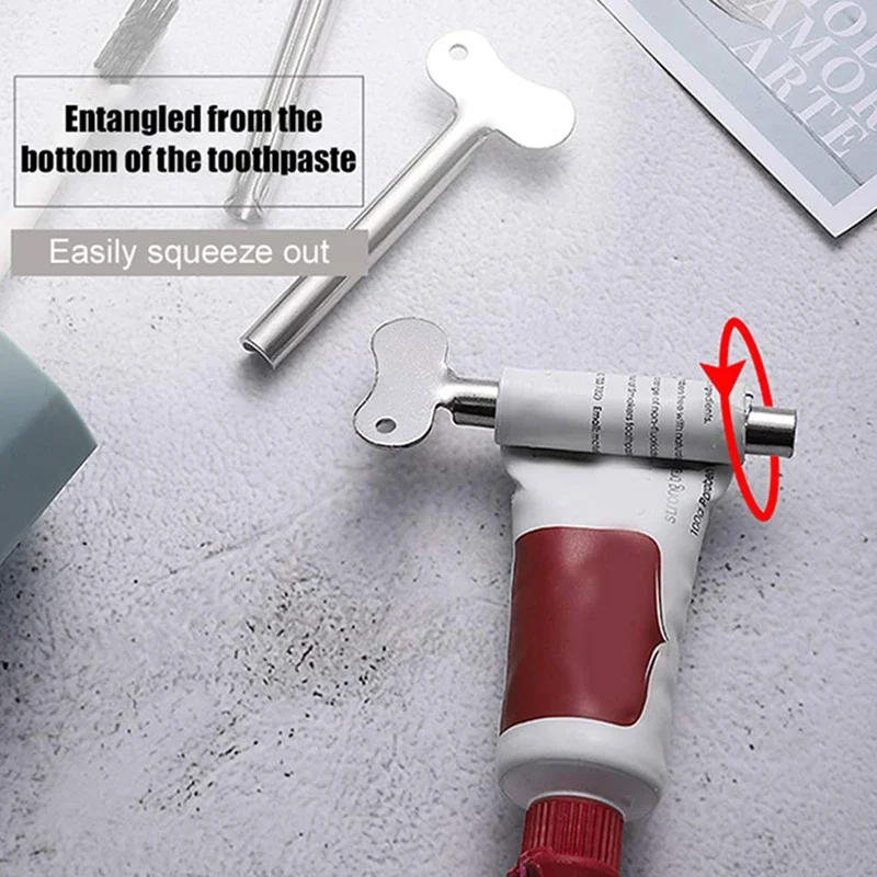 

5pcs Stainless Steel Toothpaste Squeezer Facial Cleanser Toothpaste Dispenser Squeezer Tube Tools Metal Bathroom Accessories