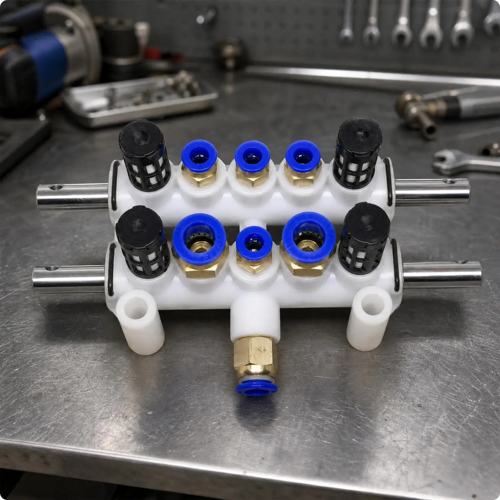Pneumatic Valve Switch for Tire Changer Repair Foot Operated Air Control Port Assembly with Push to Connect Fittings