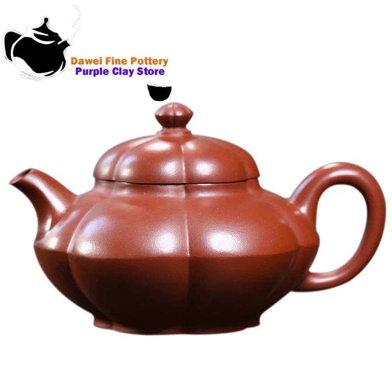 Yixing handmade purple clay teapot, original ore, red skin, dragon mud, diamond flower tea pot, Kung Fu single pot