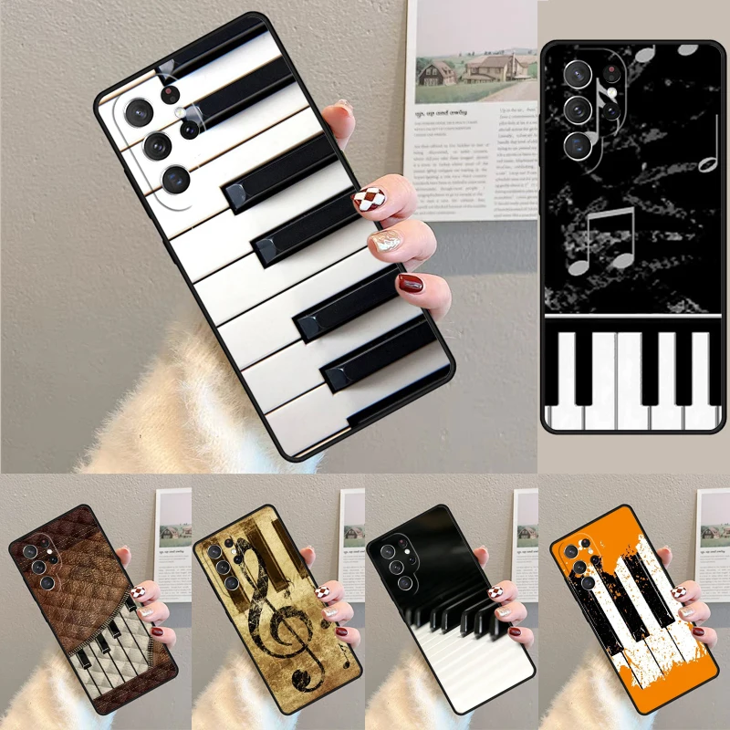 Piano Keys Musical TPU Phone Case For Samsung Galaxy note 10 pro S26 S25 S24 S23 S22 Ultra Plus S21 FE S20 Shockproof Cover
