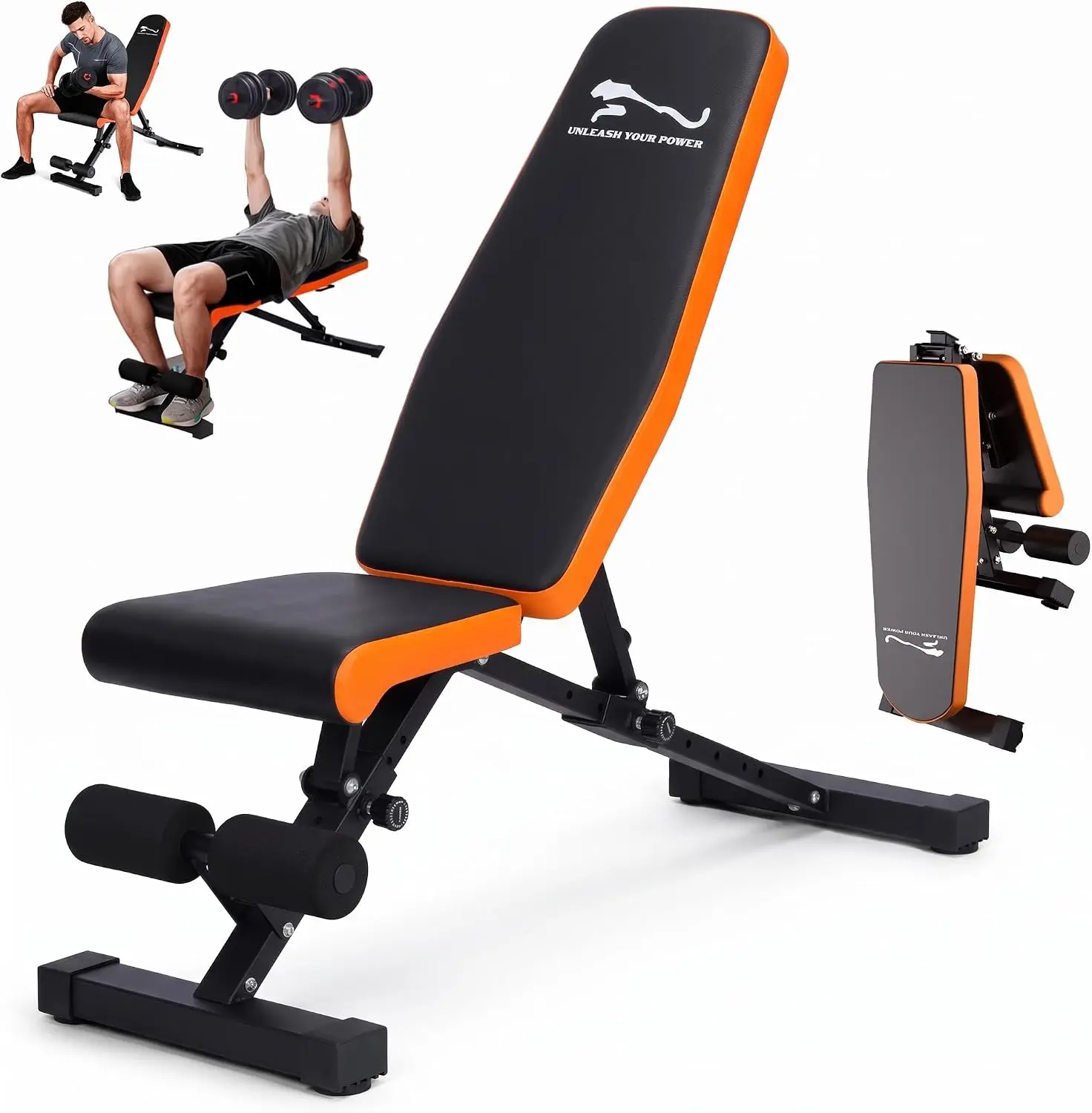 Adjustable Weight Bench for Home Gym, 900LBS Capacity Workout Bench, Foldable Strength Training Equipment