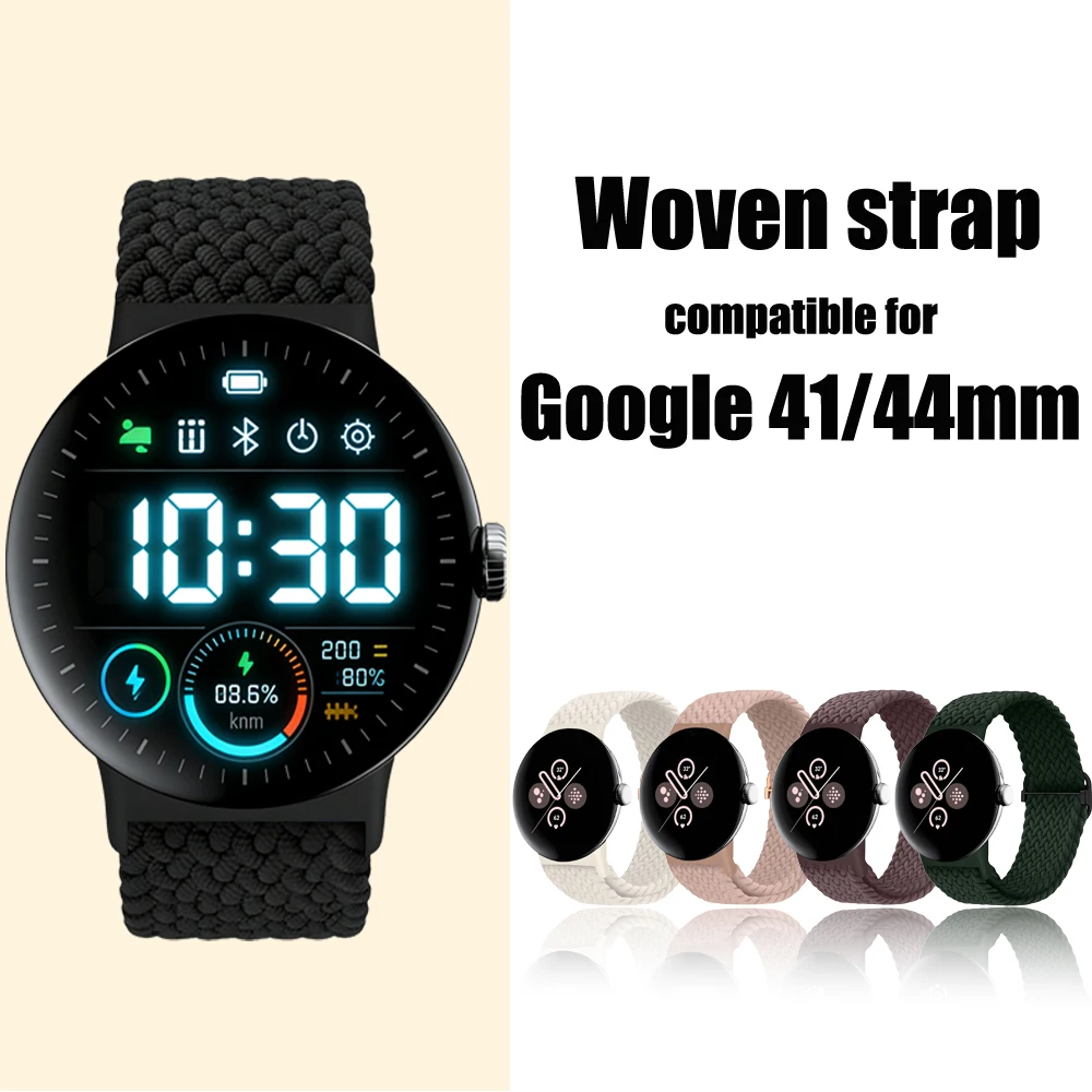 Fein gewebtes Nylonarmband, kompatibel mit Google Pixel Watch 4 3 41 mm Band/Google Pixel 2/Google Pixel/Google Pixel Watch 4/3 45 mm