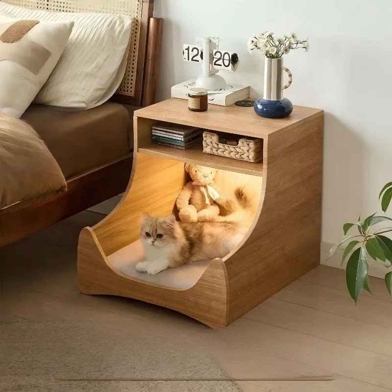 Medieval style universal bedroom bedside table, people and cats share the sofa side, living room removable corner,