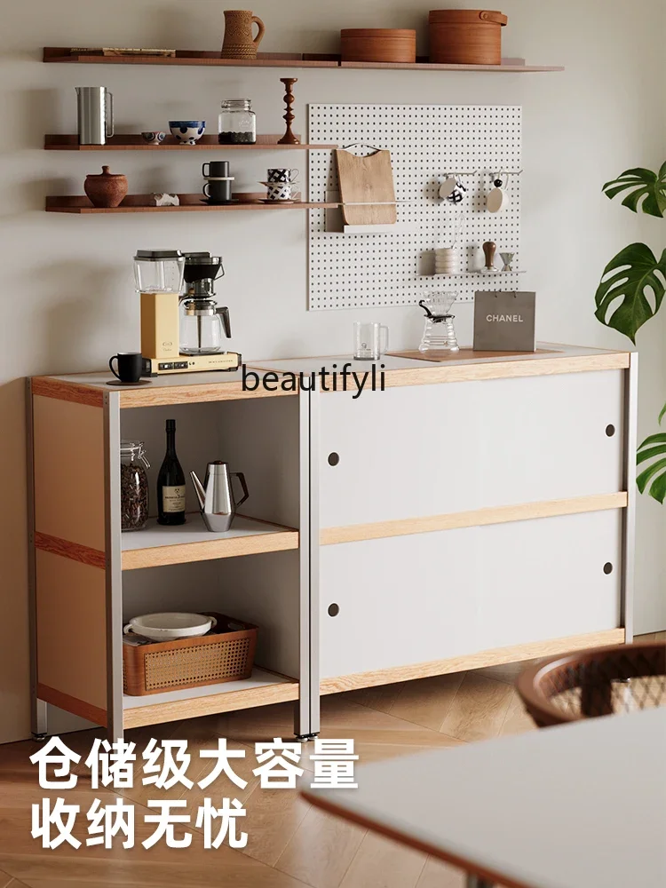 

Medieval solid wood dining side cabinet against the wall integrated locker household shelf