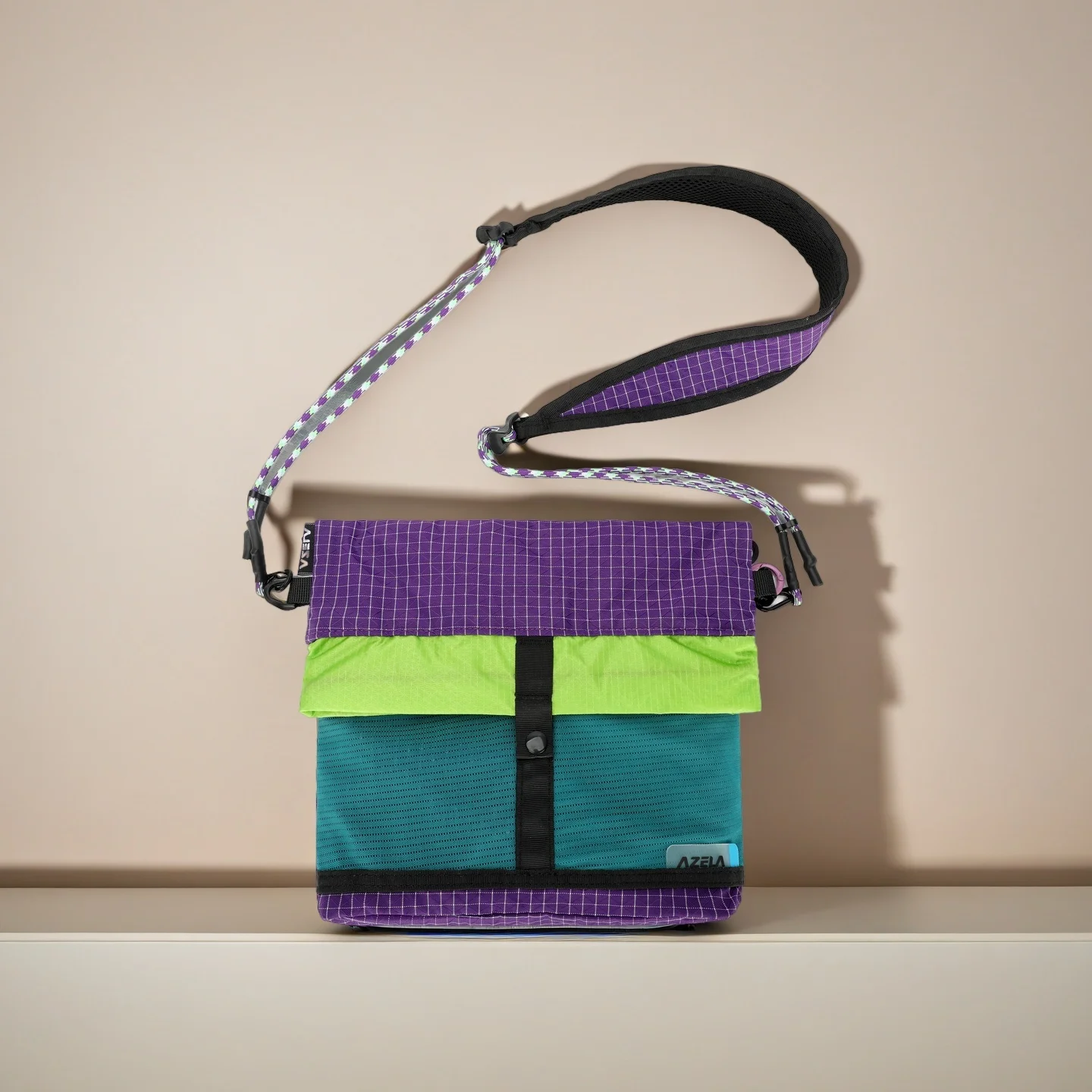 

Macaron Shoulder Bag Unisex Sports Shopping Travel Water-Resistant Adjustable Capacity for Men And Women